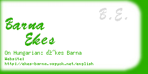 barna ekes business card